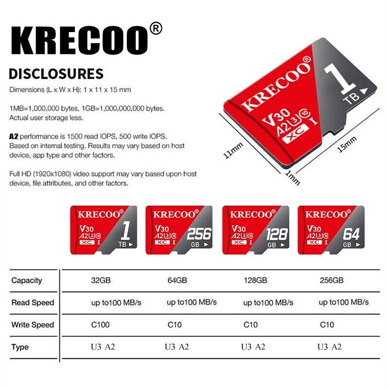High-Capacity Micro SD Cards with Adapter - 32GB to 1024GB