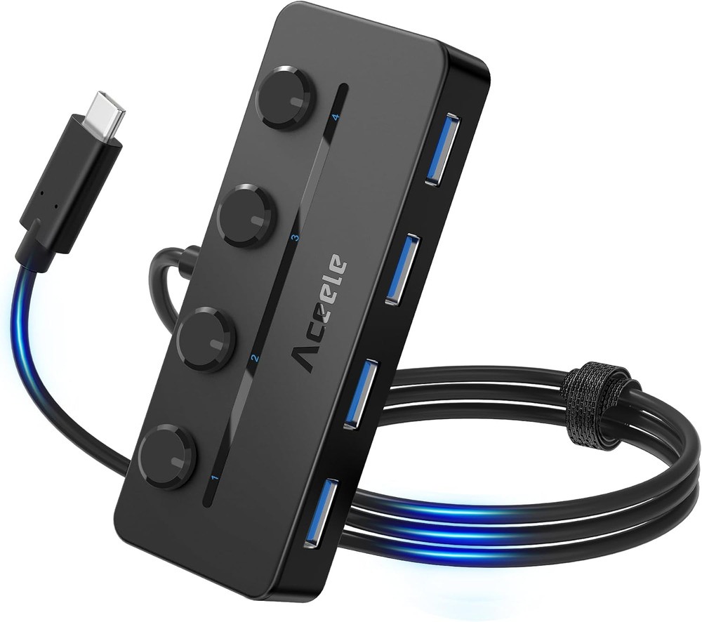 Aceele USB C Hub - Expand Your Connectivity with 4 USB 3.0 Ports