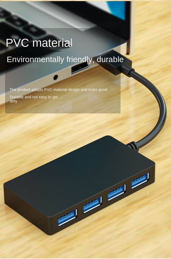 USB 3.0 4-Port Hub Splitter - High-Speed Connectivity for Multiple Devices