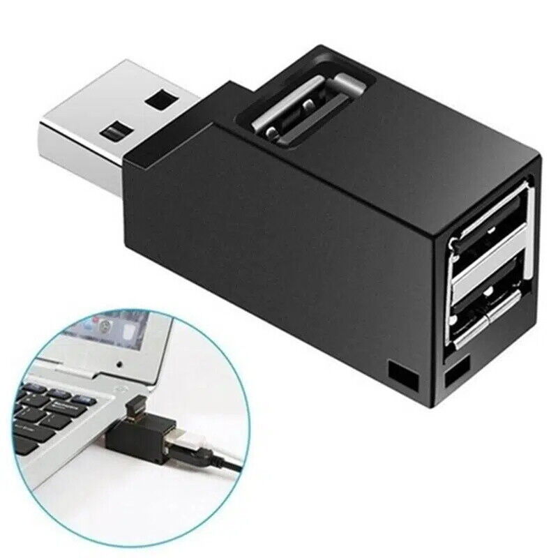 4-Port USB 3.0 Hub Adapter with Charger - Slim Design for High-Speed Data Transfer