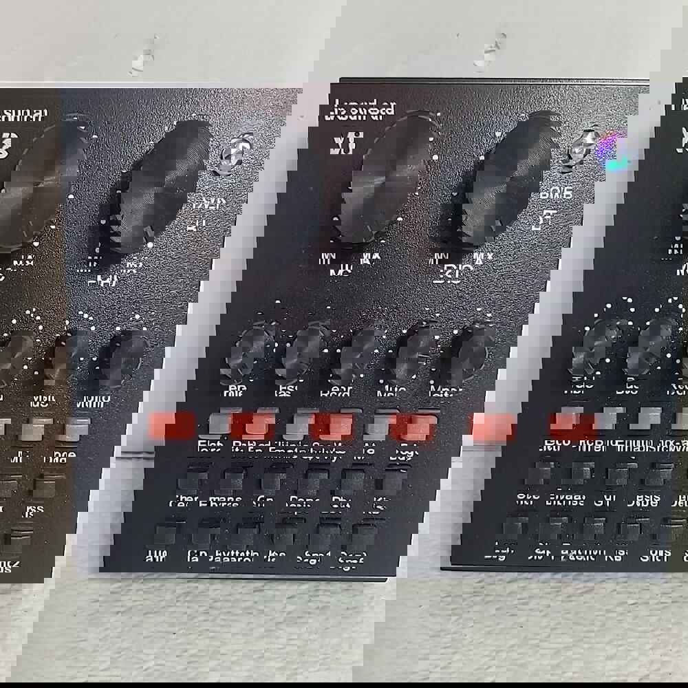 V8 USB Audio Mixing Sound Card for Enhanced Singing and Live Performances