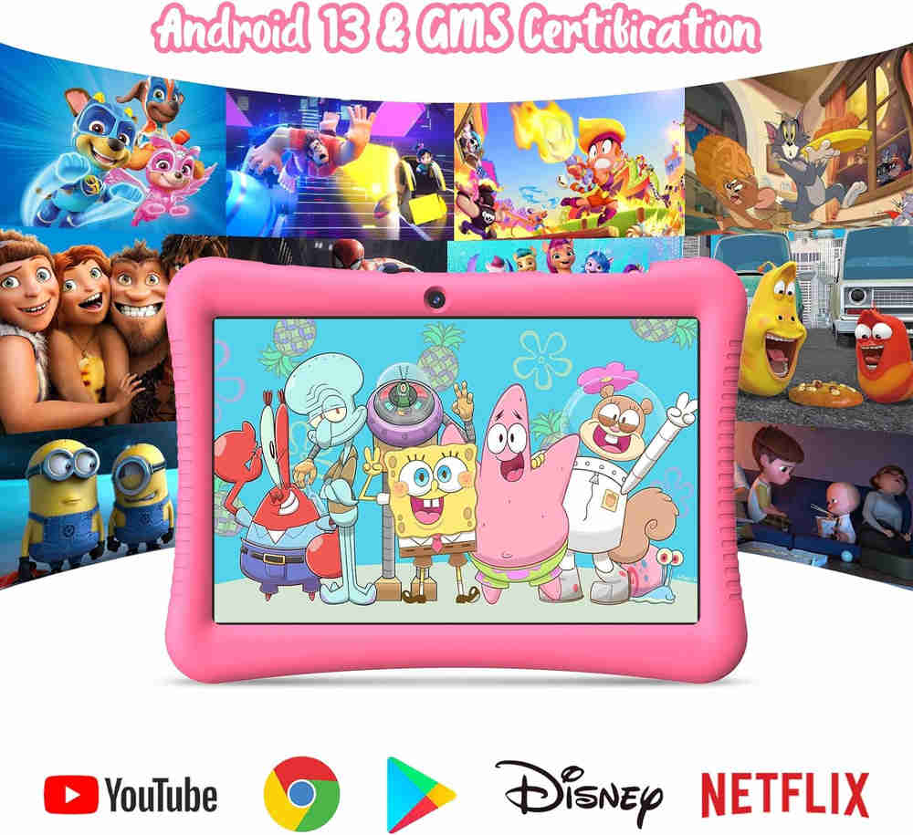 SGIN Kids Tablet 10.1 inch Android 13 Tablet for Kids with 128GB Storage