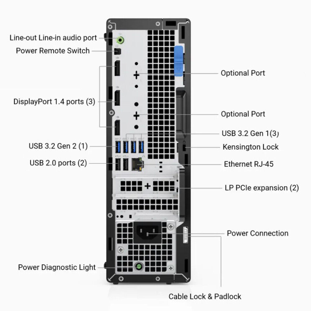 Dell Optiplex 7000 SFF Workstation with Intel 12-Core i7, 64GB RAM, 4TB HDD + 1TB SSD