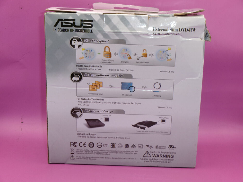 ASUS SDRW-08D2S-U External Slim 8X DVD-RW Optical Drive