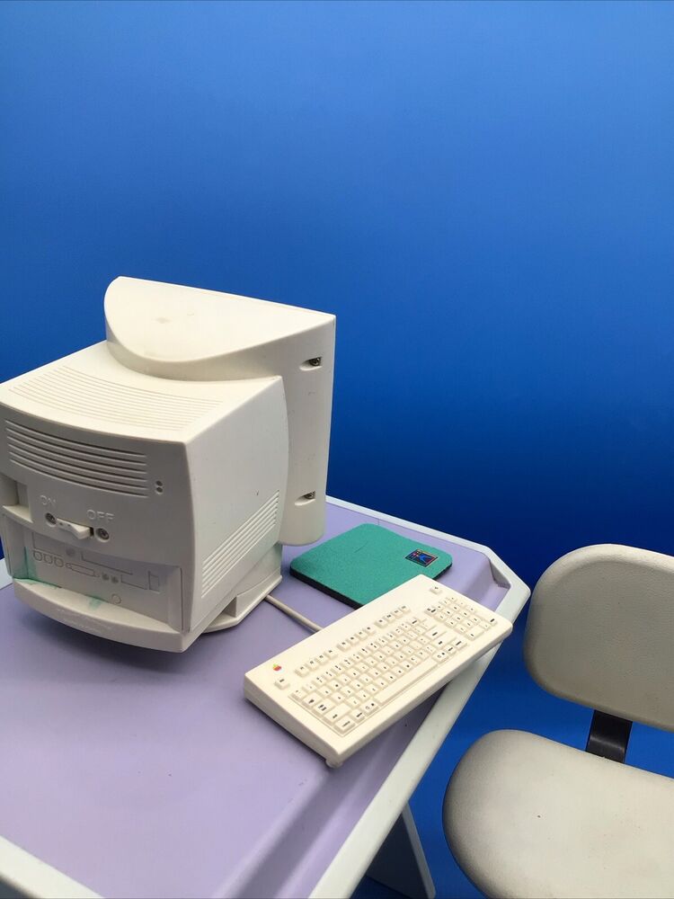 Vintage American Girl Brand Apple MacIntosh Mini Computer with Working Chair