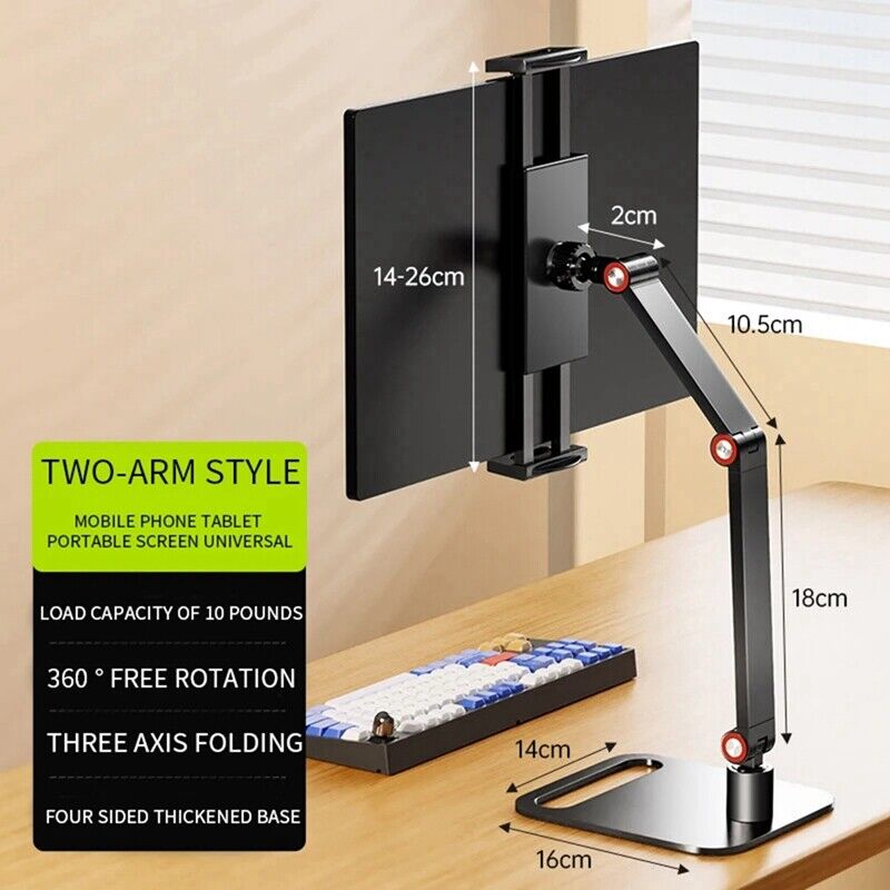 360° Swivel Portable Monitor Stand with Tablet Holder