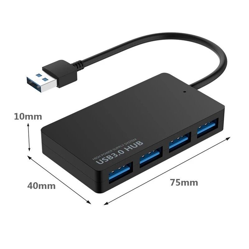 USB 3.0 4-Port Hub Splitter - High-Speed Connectivity for Multiple Devices