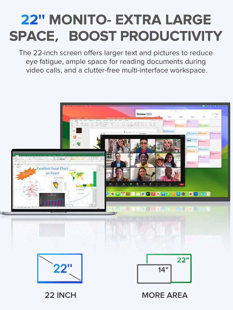 UPERFECT 22 Inch 2K Portable Monitor for Enhanced Visual Experience