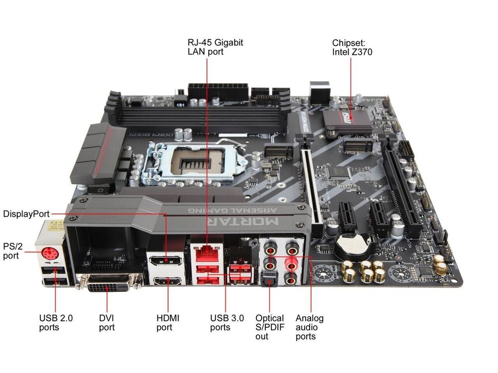 MSI Z370M MORTAR LGA 1151 Intel Z370 Micro ATX Motherboard