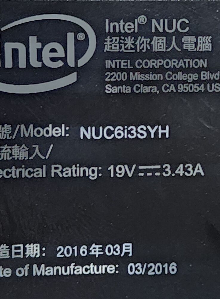 Intel NUC6i3SYH Mini PC with i3-6100U, 16GB RAM, 240GB SSD