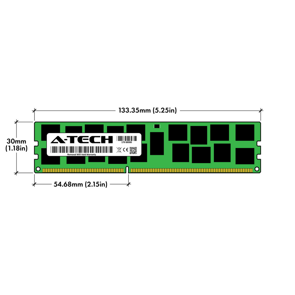 A-Tech 32GB (2x16GB) 2Rx4 PC3-12800R DDR3 1600MHz ECC RDIMM REG Server Memory RAM