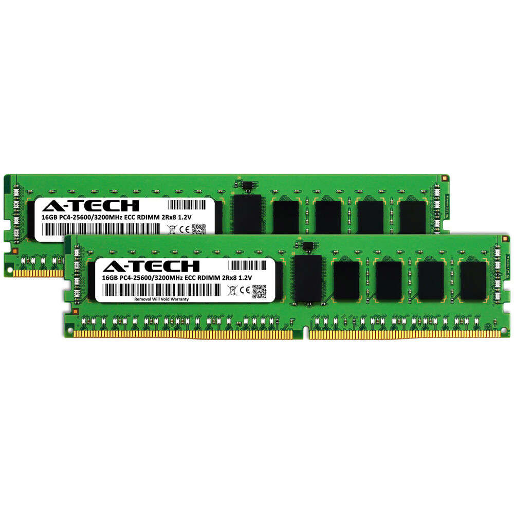 A-Tech 32GB (2x16GB) DDR4 3200MHz ECC REG RDIMM Server RAM