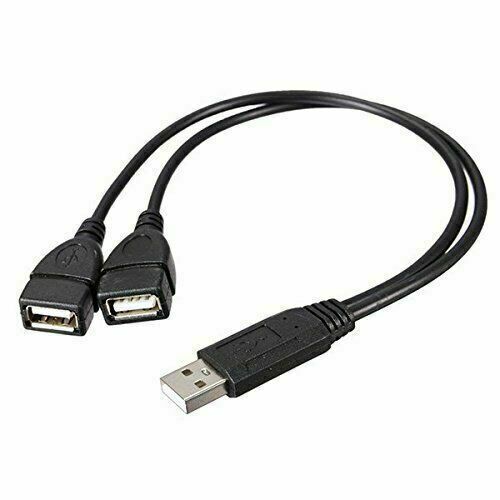 USB 2.0 A Male to Dual Female Y Splitter Hub Adapter Cable