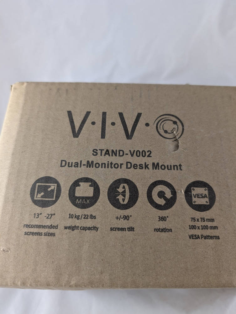 VIVO STAND-V002 Dual Monitor Desk Mount - Black