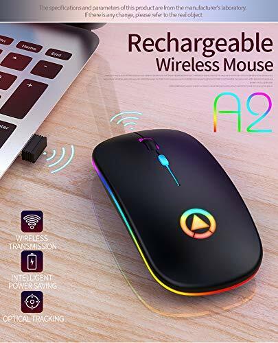 2.4GHz Rechargeable RGB Wireless Optical Mouse for PC and Laptop