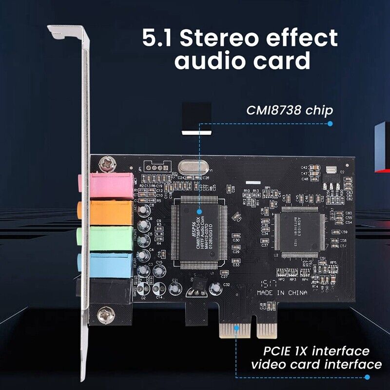 High-Quality PCIe Sound Card 5.1 for Enhanced Audio Experience