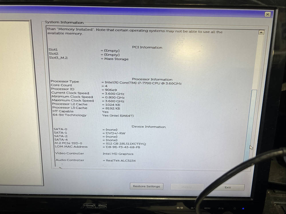 Dell Optiplex 7050 SFF Desktop with Intel i7-7700, 8GB RAM, 512GB SSD