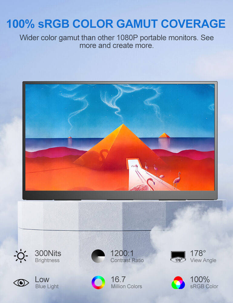 Renewed | UPERFECT 18.5" 100Hz Portable Monitor with USB-C for Gaming and Laptops