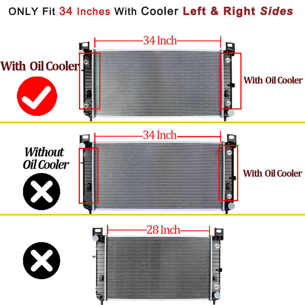2370 34 High-Performance Radiator for Chevy Silverado 1500/2500, Suburban, Tahoe