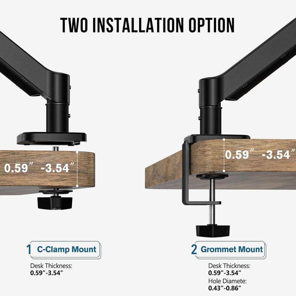 Adjustable Monitor Stand with C Clamp for 13-32 Inch Monitors