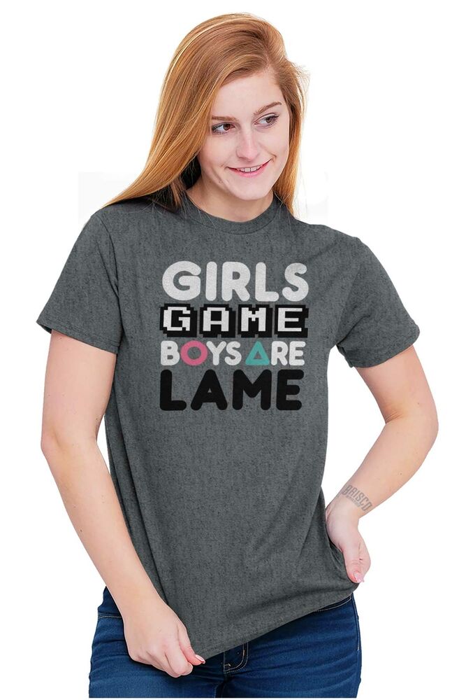 Cute Gamer Girl Graphic Crewneck T-Shirt for Women