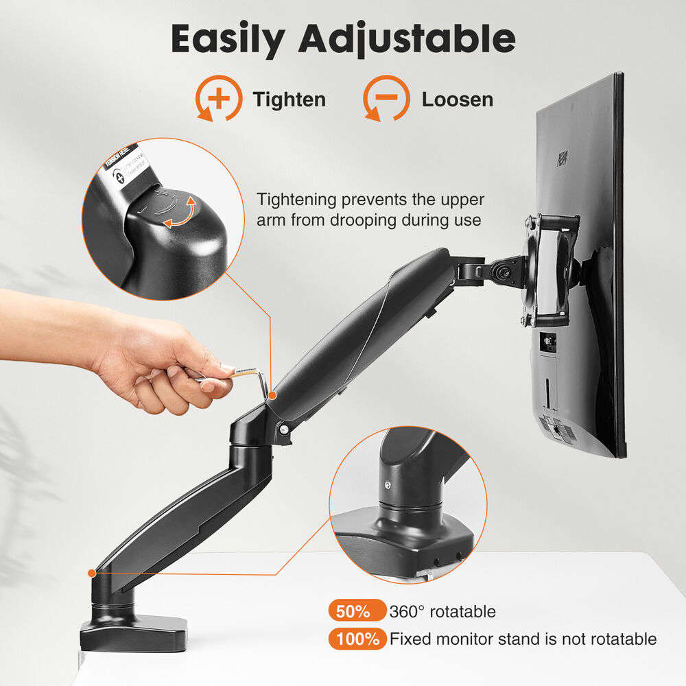 Adjustable Gas Spring Desk Stand for 15-27 Inch Monitors