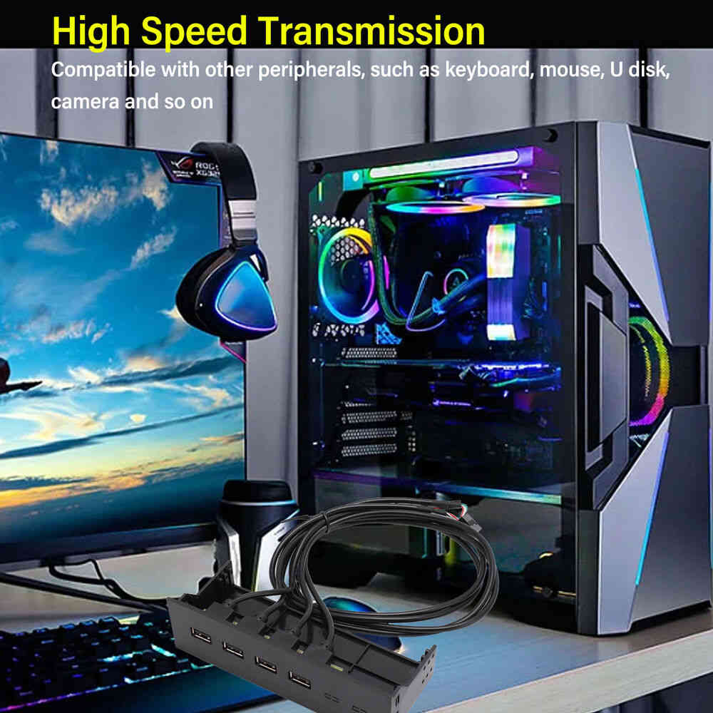 4-Port USB 3.0 Front Panel Hub with Optical Drive