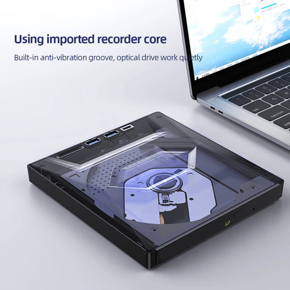 High-Speed External CD/DVD Drive with USB 3.0 for Windows PCs