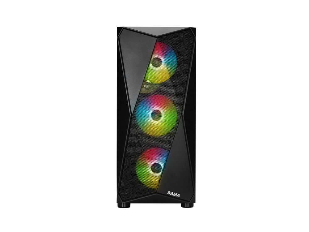 Sama 3313 Black USB 3.0 Tempered Glass Micro ATX Tower Gaming Case