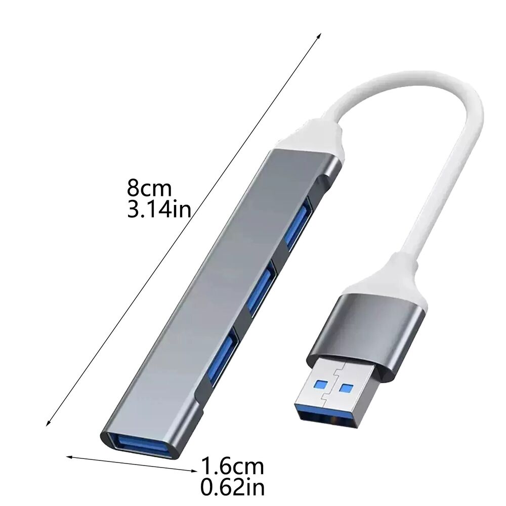 4-Port USB 3.0 Hub with Splitter and Expander for Enhanced Connectivity