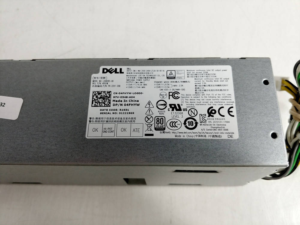 20x Dell OptiPlex 3060 SFF 6 Pin 200W Desktop Power Supply Units