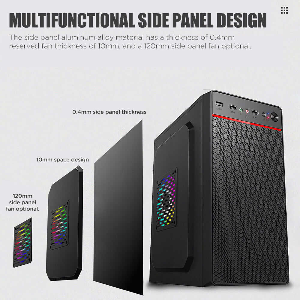 Compact Micro ATX Gaming and Office PC Case