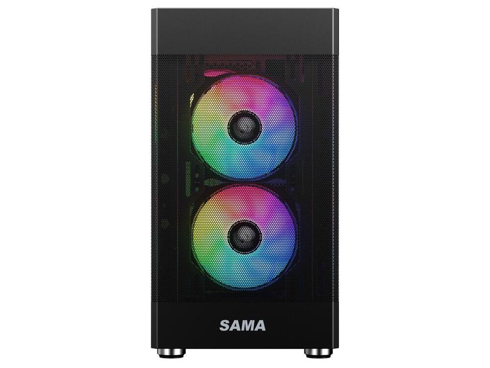 Sama ARGB Q5 Black Micro ATX Tower Gaming Computer Case with 3x120mm RGB Fans