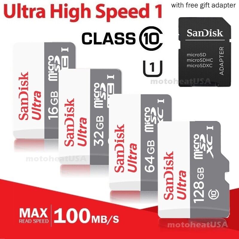 SanDisk Ultra MicroSD Cards with Reader - 16GB to 256GB