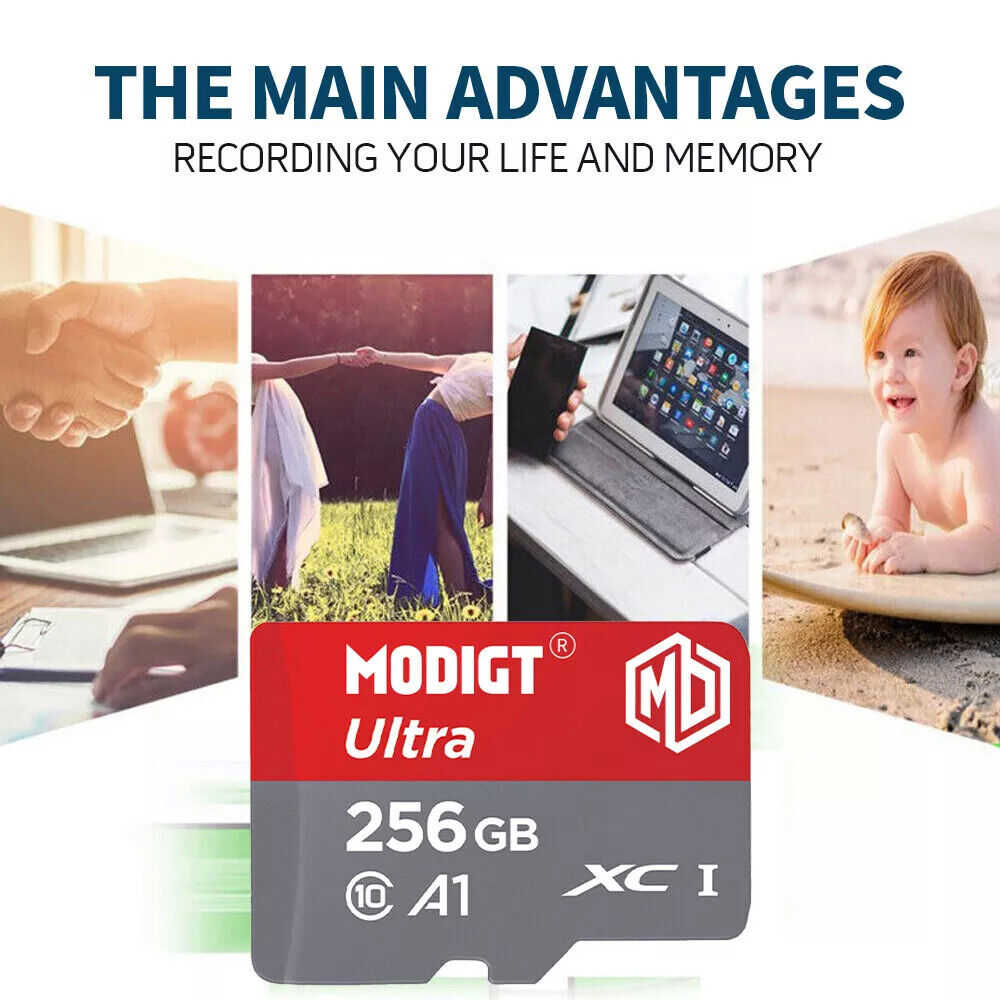 High-Speed Micro SD Memory Cards with Adapter - 32GB to 512GB