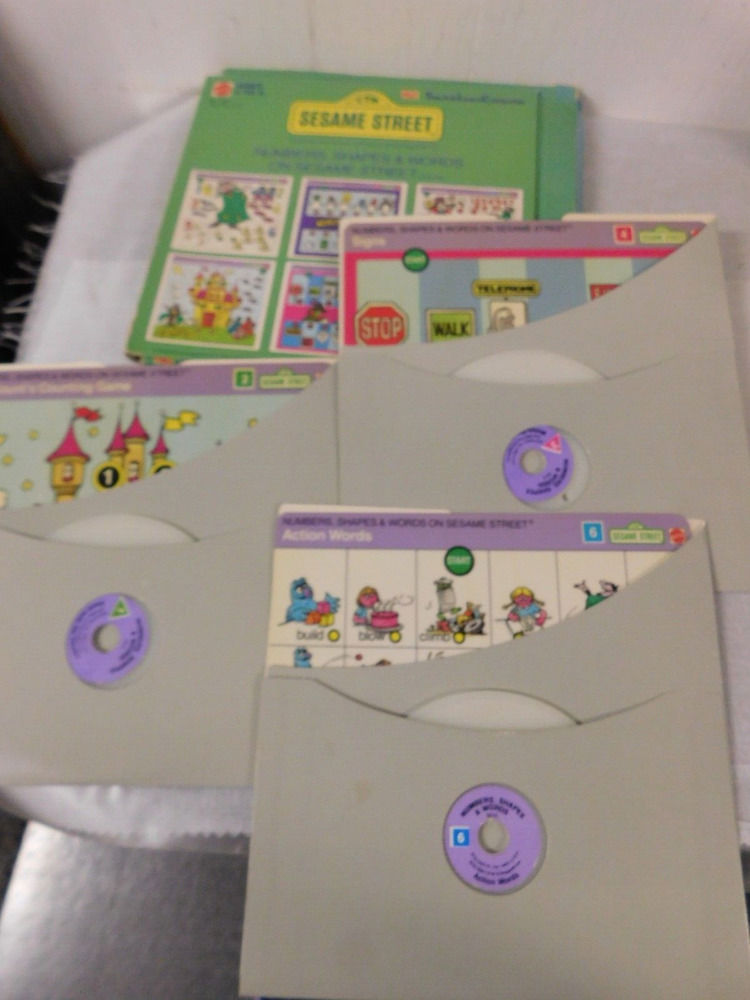 Vintage 1980s Mattel Teach & Learn Computer Game Sets with Sesame Street Themes