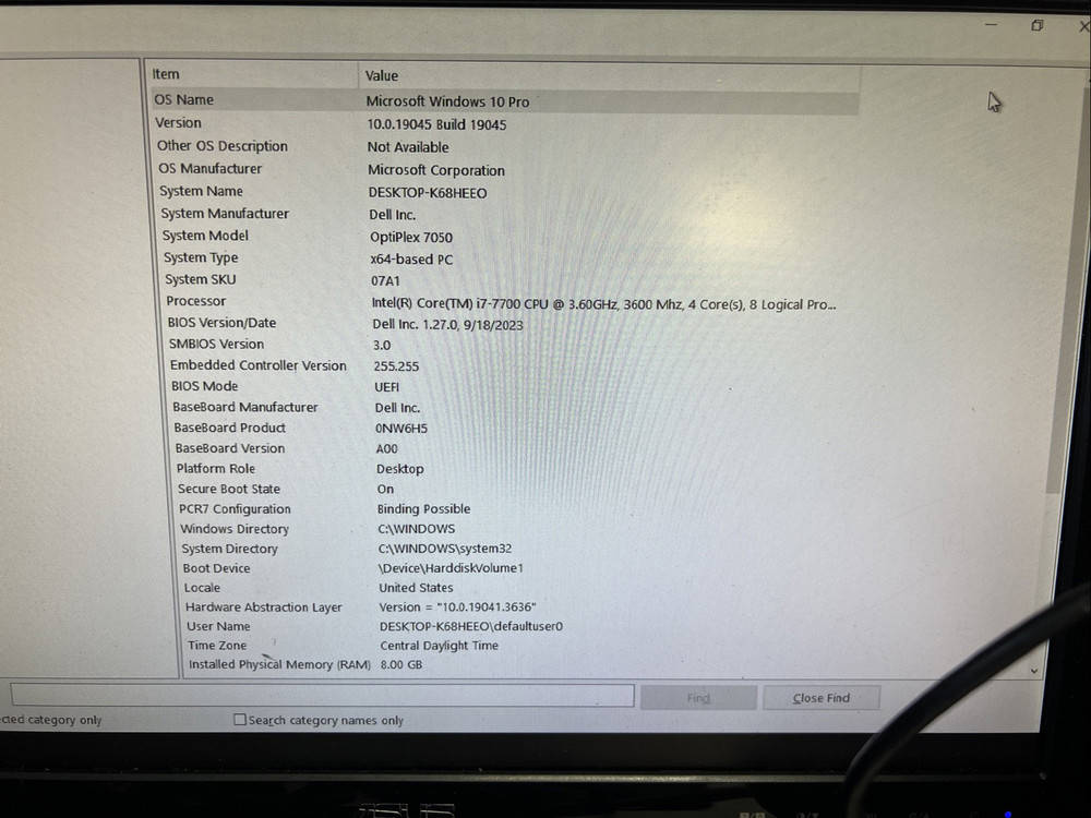 Dell Optiplex 7050 SFF Desktop with Intel i7-7700, 8GB RAM, 512GB SSD