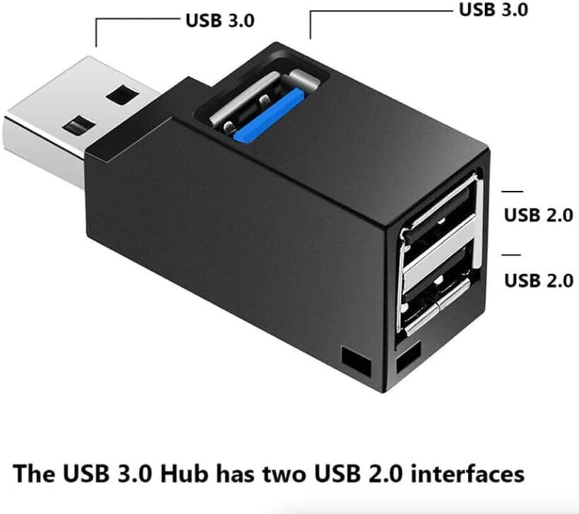 3 Port USB 3.0 Hub Splitter for Enhanced Connectivity