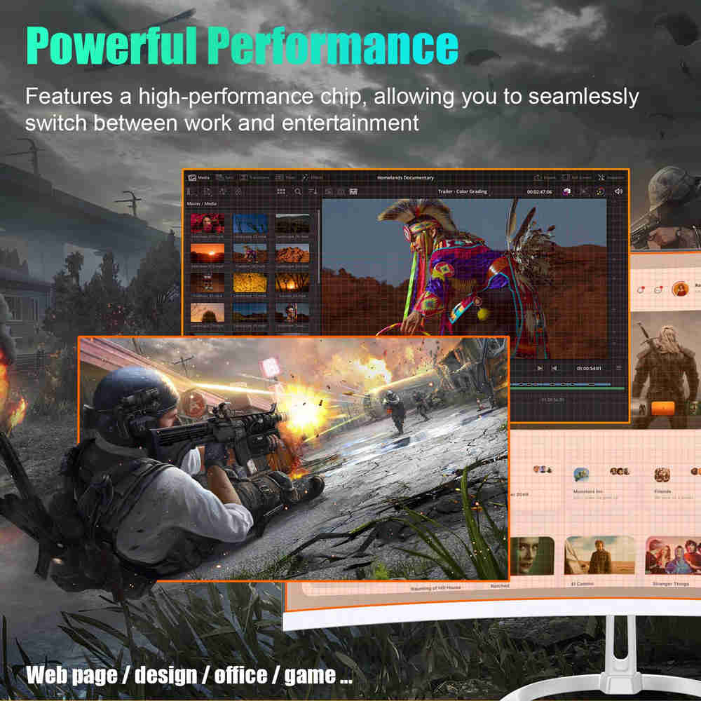 23.8" Curved Monitor All-in-One Computer with N5095 Quad-Core Processor