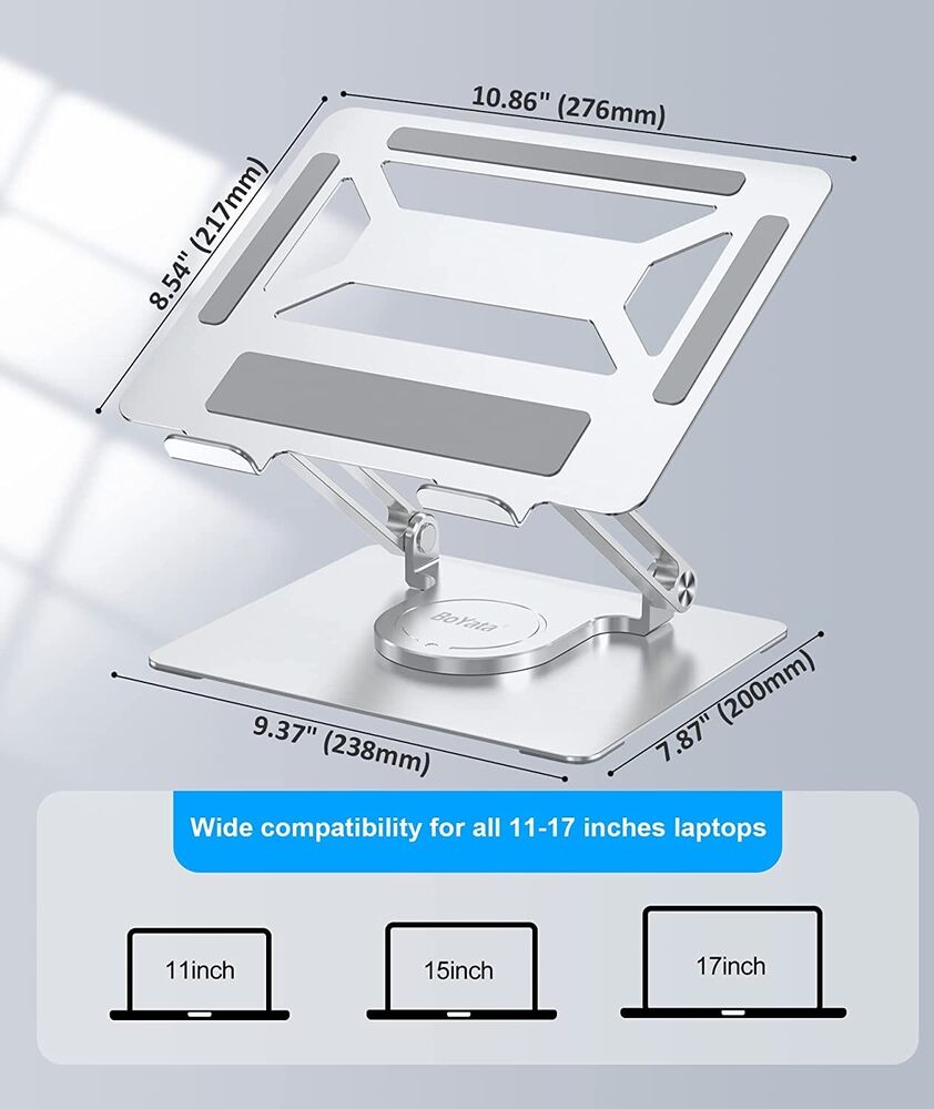 BoYata Adjustable Laptop Stand with 360° Swivel Base