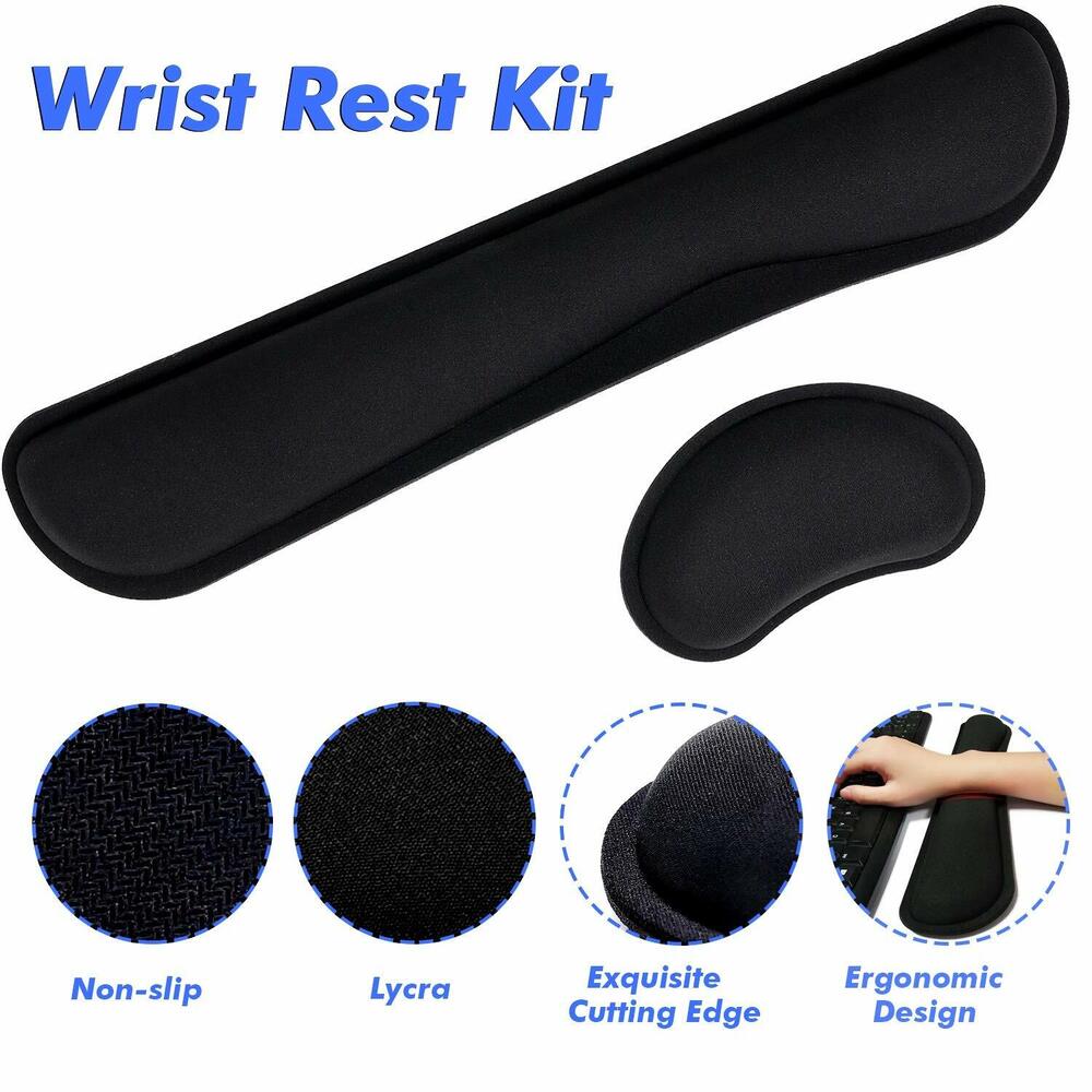 Ergonomic Memory Foam Wrist Rest Set for Keyboard and Mouse