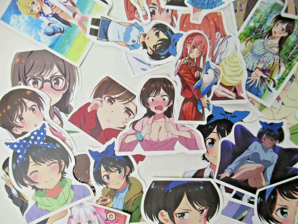 50 Piece Rent A Girlfriend Themed Decal Sticker Pack