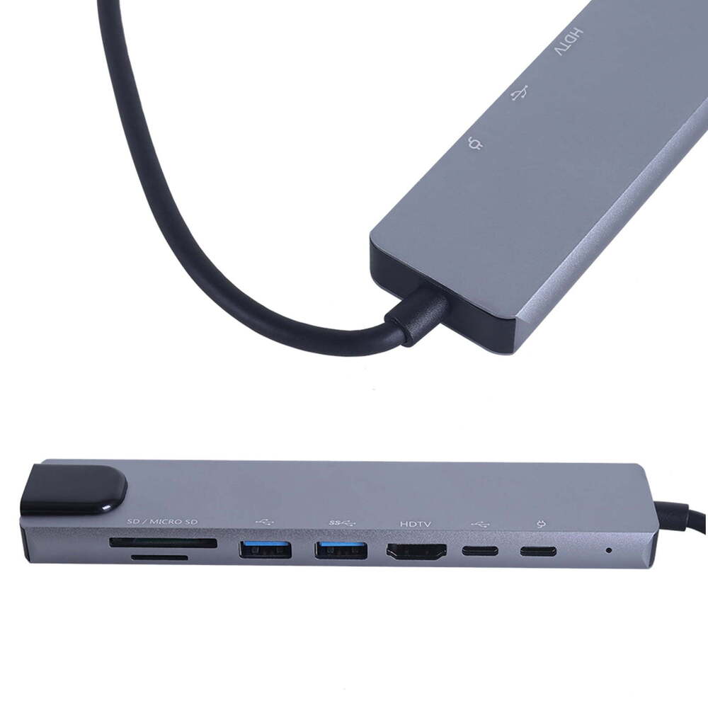 8 in 1 USB-C Hub Adapter for MacBook Pro/Air