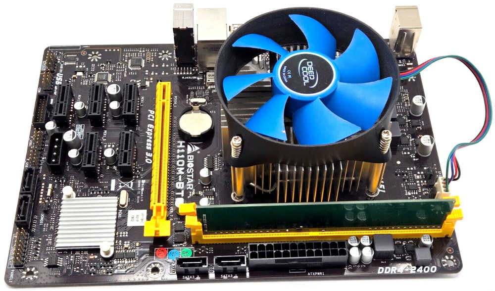 BIOSTAR H110M-BTC Motherboard Bundle with Intel i7-7700 and 8GB DDR4 RAM