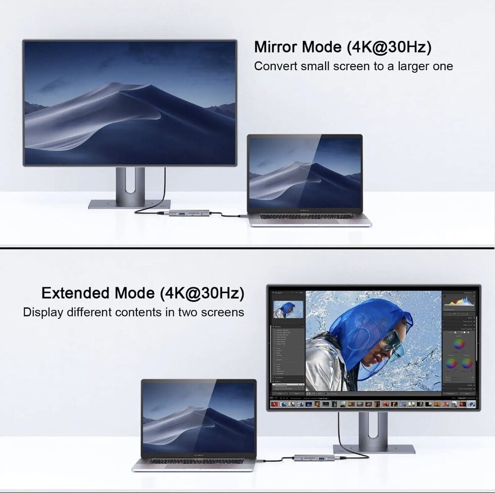 QGeeM 7-in-1 USB C Hub with 4K HDMI, 100W Power Delivery