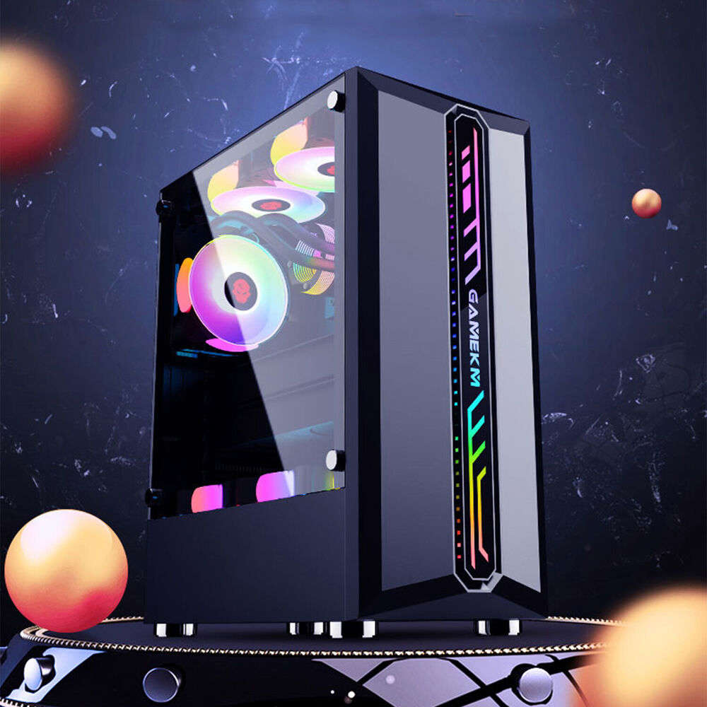Stylish Black USB 3.0 Tempered Glass ATX Mid-Tower Gaming PC Case