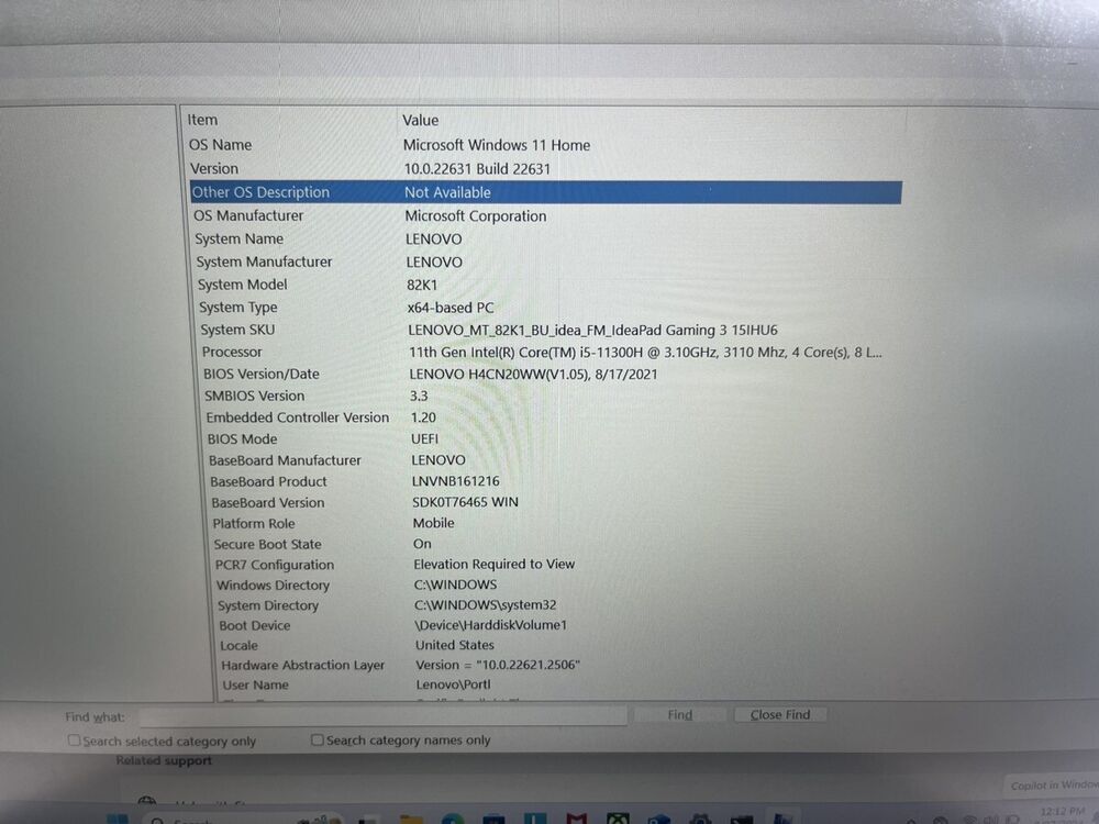 Lenovo IdeaPad Gaming 3 15IHU6 Laptop