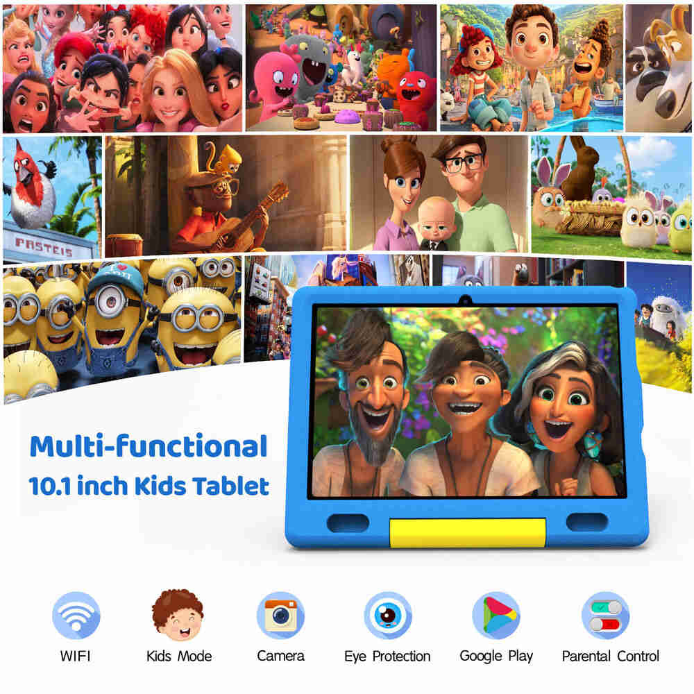 Anmesc Kids Tablet 10 inch Android 13 Tablet with Shockproof Case