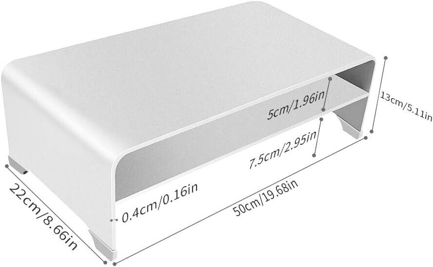 Bestand Aluminum Monitor Stand with Storage Shelf - Silver - Pre-owned