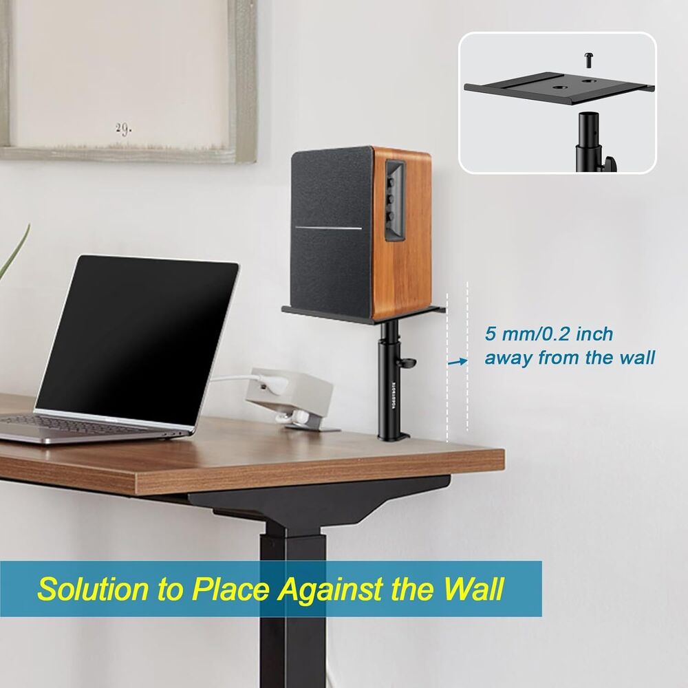 Premium Desk Clamp Studio Monitor Stands with Isolation Pads